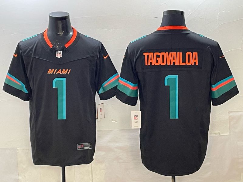 Men Miami Dolphins #1 Tua Tagovailoa black Nike 2025 Limited Nike NFL Jersey 07->miami dolphins->NFL Jersey